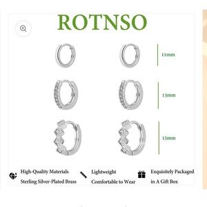 Silver Hoop Earrings Set for Women